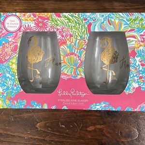 Lilly Pulitzer Stemless Wine Glasses